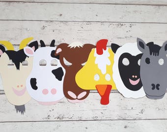 Barnyard Animals Printable Coloring Masks farm animal mask