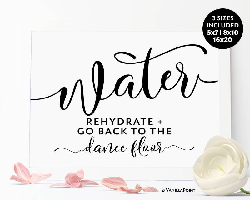 Wedding Water Bottles Sign Printable Wedding Water Sign