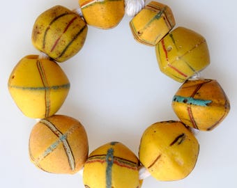 9 Mixed Venetian King Beads in GoodCondition - Vintage African Trade Beads - #8153