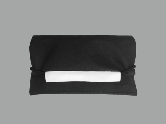 Purse from Jacron black with rubber cord minimalist design Black evening bag