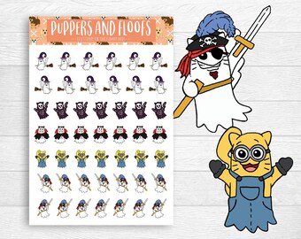 Ghost Kitty Emoji Halloween Costume Stickers