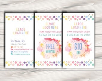 LLRoe Home Office Approved Fonts and Colors Fashion Consultant Digital Printable Scratch off Ticket Card - polka dot