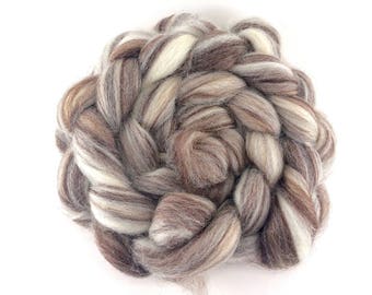 100% BFL 'MIXED BFL' 4oz wool roving, hand dyed, spinning fiber, ecru, combed top, blue faced leicester