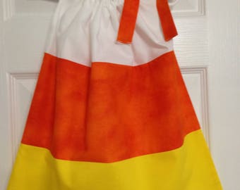 Candy Corn Handmade Pillowcase Dress