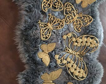 Vintage butterfly wall plaques ,syroco,Homco,burwood