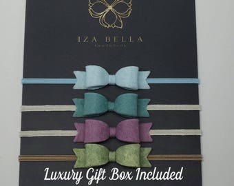Baby Headbands, Felt Headband, Infant Headbands, Headbands For Babies, Luxury Headbands, Newborn Headbands, Baby Bows, Bow Headband Gift Set