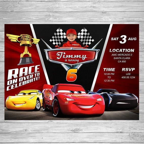 Disney Cars 3 Birthday Invitation, Cars 3 Party Invite ...