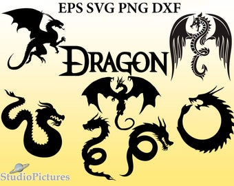 Dragons Svg, clipart Dragon cut files, png, svg files for cricut, cameo, clipart dragon tattoo scrapbook, dragon dxf, dragon silhouette svg