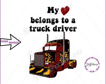 Truckers wife svg | Etsy