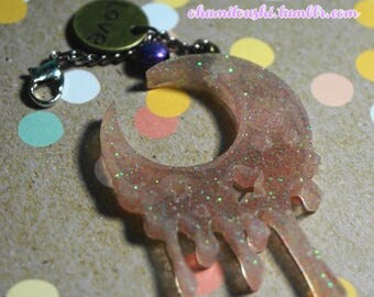 Drippy Moon Neon Keychain
