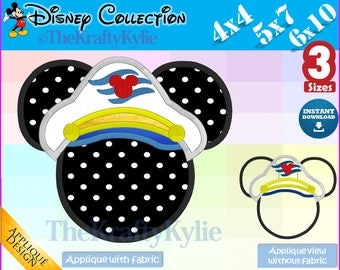 Cruise MICKEY APPLIQUE DESIGNS - 3 Sizes 4x4, 5x7, 6x10