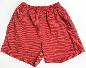 Vintage Adidas Red Shorts with Red Stripes Size M, Adidas 80s Shorts, Polyamide Shorts, Vintage Athletic Shorts