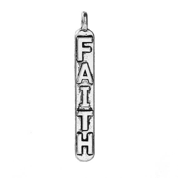 25 pcs FAITH Charm Pendant Faith Tag Letter Pendant