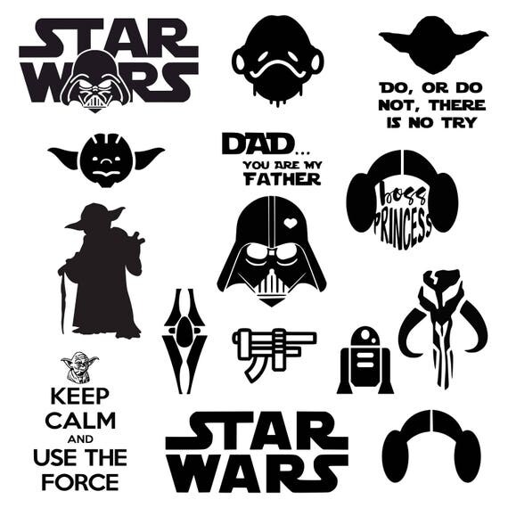 Download Star Wars SVG Darth Vader Master Yoda Princess Leia SVG DXF