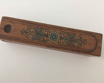 Vintage Wooden Pencil Box