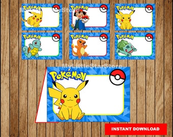 Pokemon Food labels, Printable Pokemon Food tent cards, Pokemon party Food labels Instant download