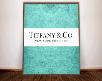 Tiffany and Co Decorations Fashion Illustration Audrey Hepburn Breakfast At Tiffanys Decor Tiffany Blue Prints Cyan Art Aqua Blue and White