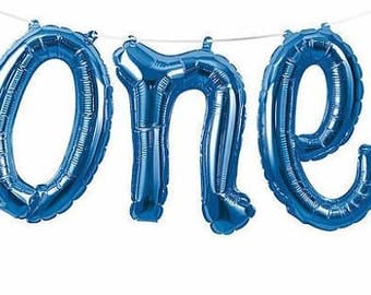 Balloons, blue one balloons, 1st Birthday Boys "One" Balloons Banner, party, number balloon, photo props, backdrop, pink decorations,