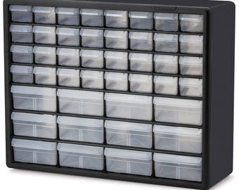 Teacher Toolbox Organizer - Black with 44 drawers