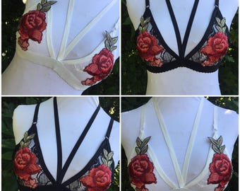 Rose Garden Lace Bralette {READY TO SHIP! (1 White M) (1 Black S)}