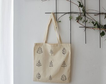 hand printed canvas bag // nature print