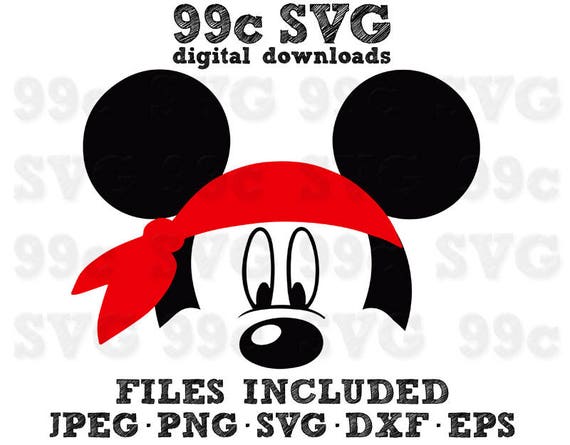 Download Mickey Mouse Bandana SVG DXF Png Vector Cut File Cricut Design