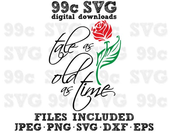 Download Tale as Old as Time Beauty Beast SVG DXF Png Vector Cut File