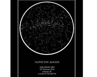CUSTOM STAR MAP- large - digital print