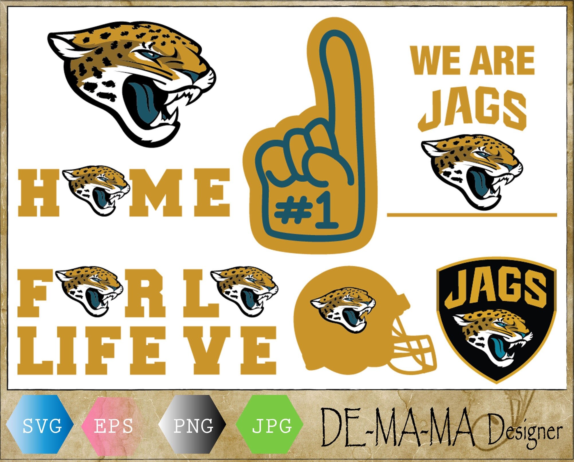 Jacksonville Jaguars Svg, Png, Jpg, Eps, American Football, Football ...
