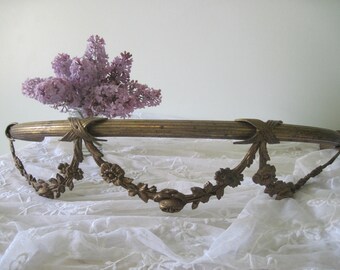 Antique French Bed Canopy Crown Ciel De Lit Romantic Boudoir Gold Ormolu Rose Swags c1900 Nordic Style, Shabby Decor, Romantic Style