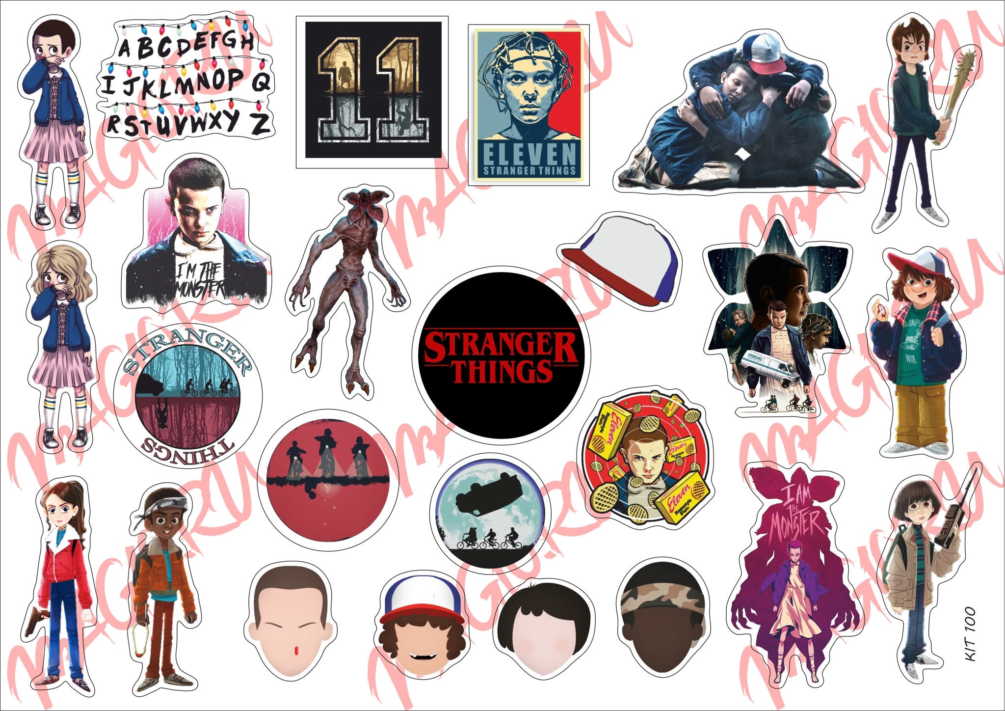 Stranger Things Set of vinyl stickers tv show stickers on laptop, art ...