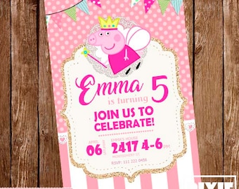 Peppa Pig Invitation, Peppa Pig Birthday Invitation, Peppa Pig Printable Invitation, Peppa Pig Printable Party, Peppa Pig Birthday Card
