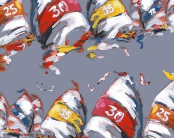 Fabric, sailboats, sea, sailing, Thévenon