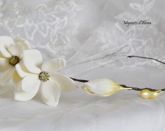 Wreath with magnolias flowers