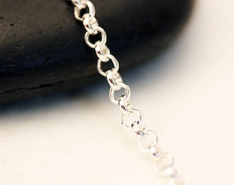 Set of 5 meters of chain round silver 2, 5 x 2, 5mm