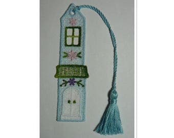 Bookmark home blue green awning gradient with passementerie tassel