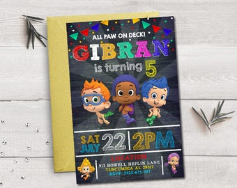 Bubble Guppies invitation, Bubble Guppies birthday, Bubble Guppies party, Bubble Guppies printable, Bubble Guppies invitation for boys