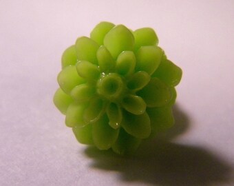 5 cabochon resin-flower - pistachio Green - 15 mm - PE254