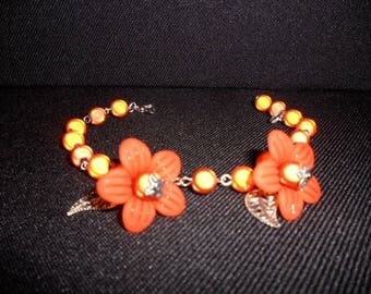 d flowers orange (bracelet)
