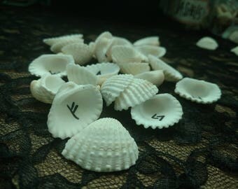Handmade Seashell Rune Set (customizable)