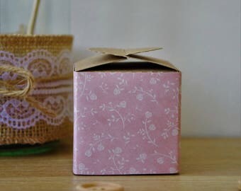 box dragees, baptism, communion, wedding, birthday, congratulations, country theme, vintage, liberty