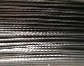 Lot 50 m cable gray Silver metallic thread spool 0.38 mm 50 m