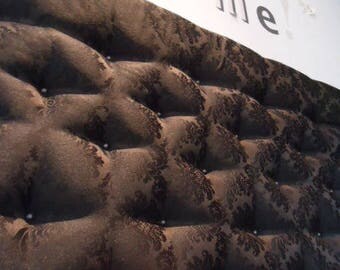 Black baroque fabric headboard for bed of 140cm