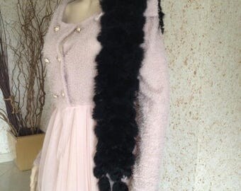 beautiful black rabbit fur scarf