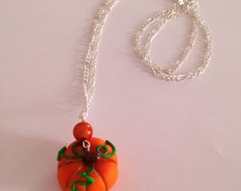 Necklace polymer clay Halloween "pumpkin" collection