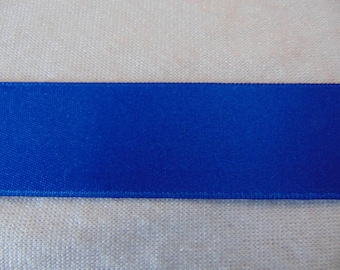 Satin ribbon, blue flag, width 25 mm (S-224)