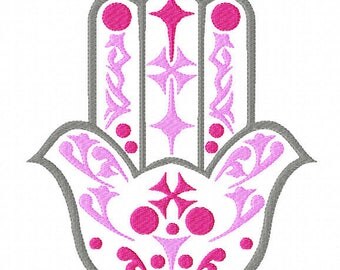 Motive hand of Fatima, Hamsa, Machine Embroidery