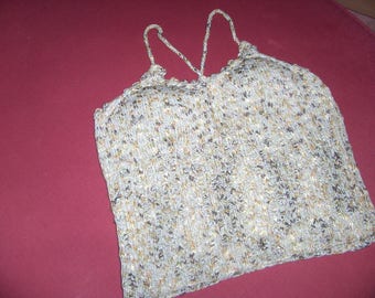 top 42/44, spaghetti straps, linen/cotton/bamboo green mottled dark blue