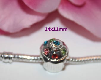 Bracelet 1 Perle silver Cupcake style pandor a 14x11mm - SC13793-