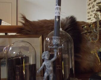 CANDLESTICK BRONZE PATINA AND ITS CANDLE